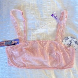 NWT - Maidenform’s Charmed Lace Bandeau with straps - 34B - Pink